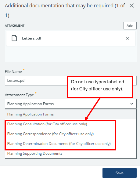 Example City use only documents